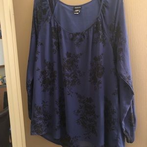 Blue Floral Blouse